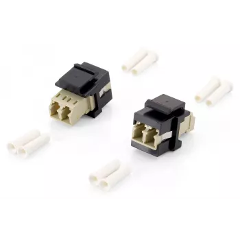 Adaptador Keystone de fibra óptica Equip, LC Dúplex, LC/LC, beige, negro, 17,8 mm, 29 mm, 16,1 mm, 6,5 g