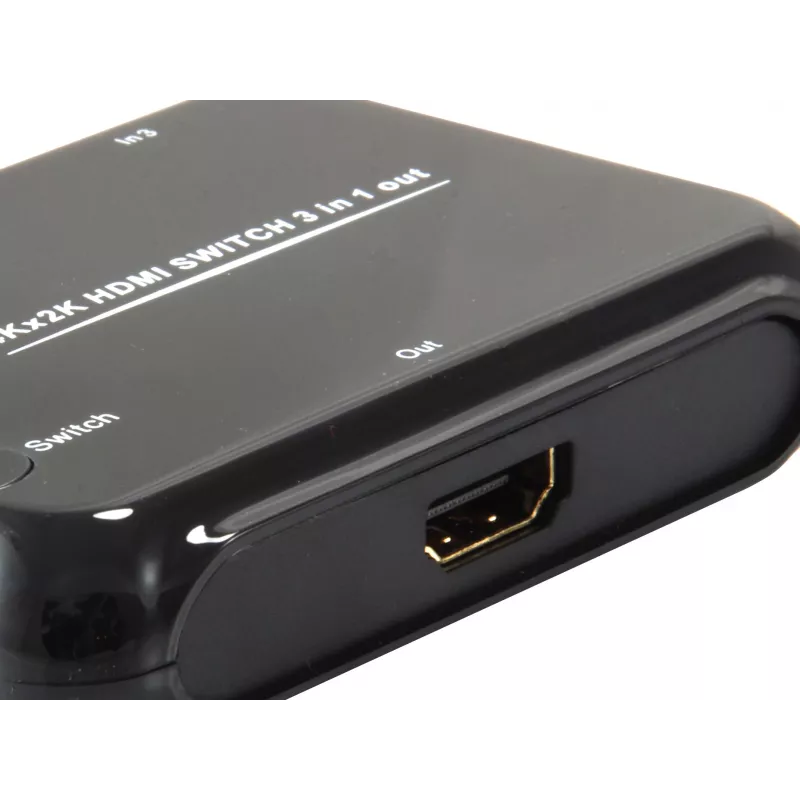 Switch HDMI 1.4 Equip 3x1, HDMI, plástico, negro, IR, 7.1 canales, DTS-HD, Dolby TrueHD
