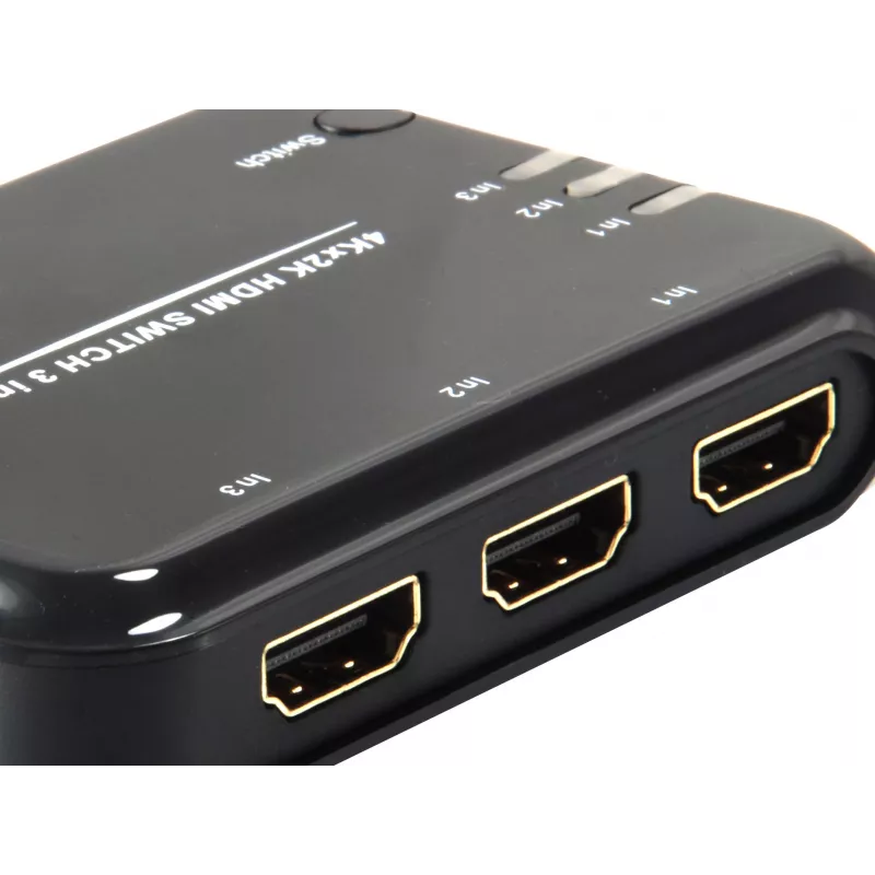 Switch HDMI 1.4 Equip 3x1, HDMI, plástico, negro, IR, 7.1 canales, DTS-HD, Dolby TrueHD