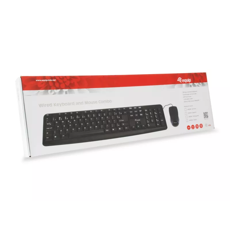 Equip 245200 Teclado con ratón incluido oficina USB QWERTZ alemán negro