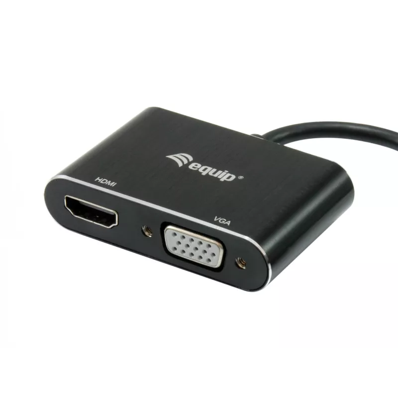 Equip 133386 adaptador de USB 3.0 a HDMI/VGA (HD15) para dos monitores, USB 3.2 Gen 1 Type-A, 1920x1080