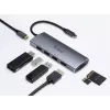 Equip 133482 adaptador multifunción USB-C 7 en 1, USB 3.2 Gen 1, HDMI 4K 30 Hz, 3x USB 3.0, SD/microSD, USB-C PD 100 W, aluminio