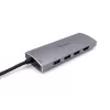 Equip 133482 adaptador multifunción USB-C 7 en 1, USB 3.2 Gen 1, HDMI 4K 30 Hz, 3x USB 3.0, SD/microSD, USB-C PD 100 W, aluminio