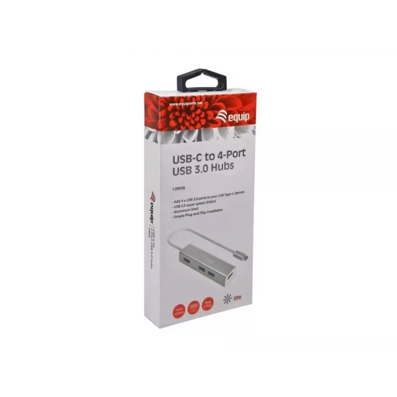 Equip 128958 hub de USB-C a 4 puertos USB 3.0, USB 3.2 Gen 1, USB Type-A, 5 Gbps