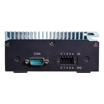 Shuttle Edge PC SPCEL02, Intel Celeron J6412, 1x HDMI, 2x 2.5G LAN, 1x COM, DIO (4x in, 4x out), 3x USB, 2x M.2, 12-24V, funcionamiento continuo 24/7, sin ventilador, incl. soporte VESA y para carril DIN