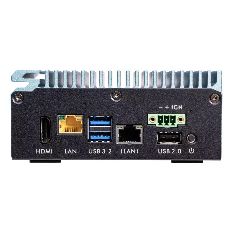 Shuttle Edge PC SPCEL02, Intel Celeron J6412, 1x HDMI, 2x 2.5G LAN, 1x COM, DIO (4x in, 4x out), 3x USB, 2x M.2, 12-24V, funcionamiento continuo 24/7, sin ventilador, incl. soporte VESA y para carril DIN
