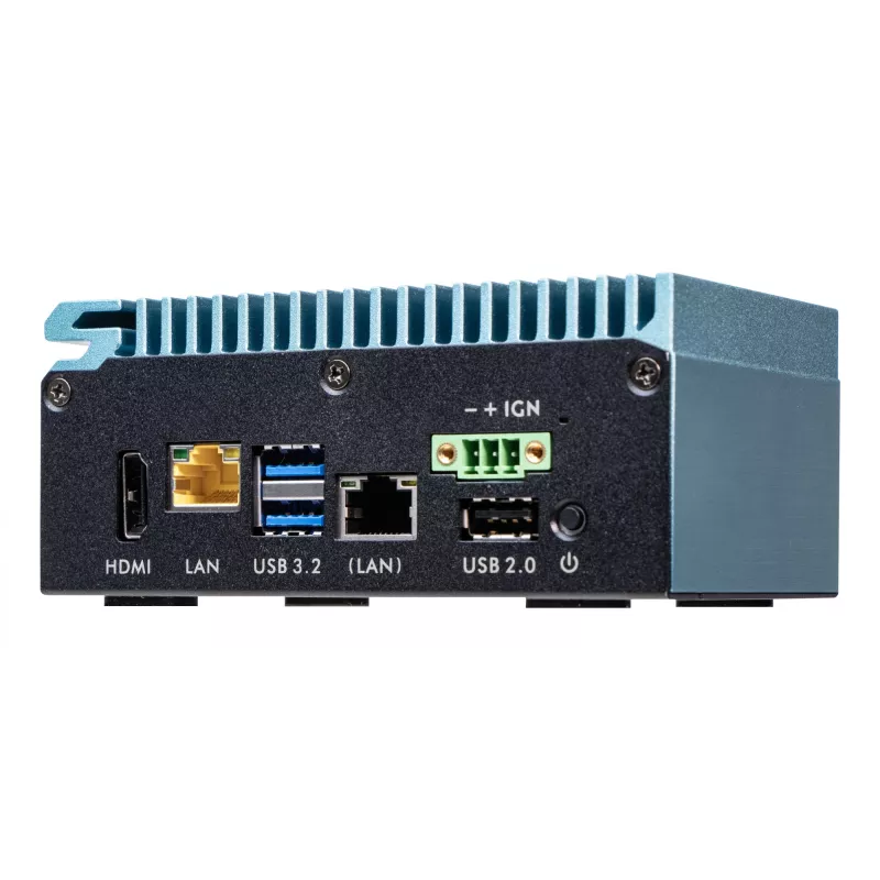 Shuttle Edge PC SPCEL02, Intel Celeron J6412, 1x HDMI, 2x 2.5G LAN, 1x COM, DIO (4x in, 4x out), 3x USB, 2x M.2, 12-24V, funcionamiento continuo 24/7, sin ventilador, incl. soporte VESA y para carril DIN