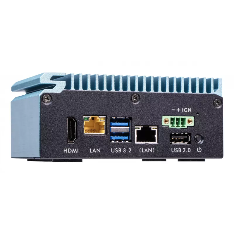 Shuttle Edge PC SPCEL02, Intel Celeron J6412, 1x HDMI, 2x 2.5G LAN, 1x COM, DIO (4x in, 4x out), 3x USB, 2x M.2, 12-24V, funcionamiento continuo 24/7, sin ventilador, incl. soporte VESA y para carril DIN