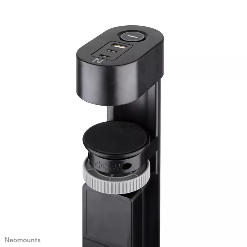 Neomounts DS22-840BL6 Regleta de escritorio con pinza y conexiones USB-C y USB-A – carga rápida