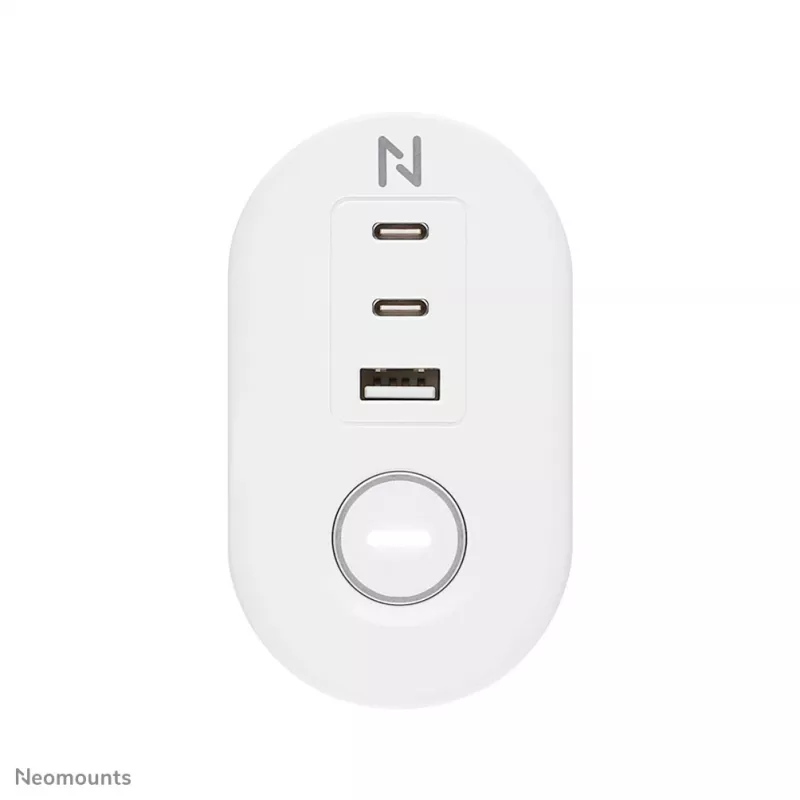 Neomounts DS22-840WH6 Regleta de escritorio con pinza y conexiones USB-C y USB-A – carga rápida