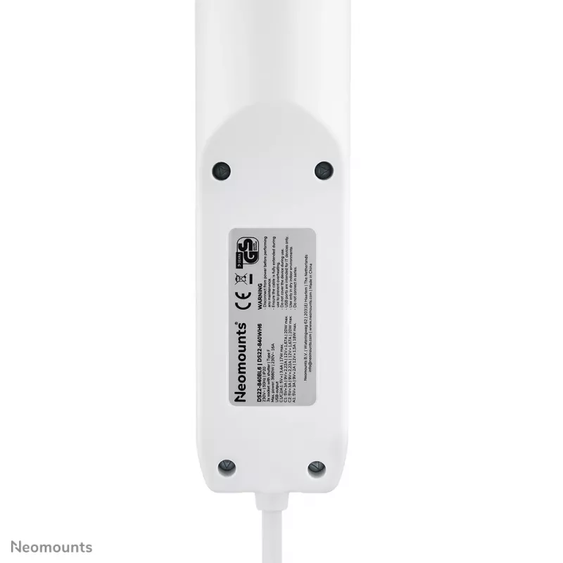 Neomounts DS22-840WH6 Regleta de escritorio con pinza y conexiones USB-C y USB-A – carga rápida