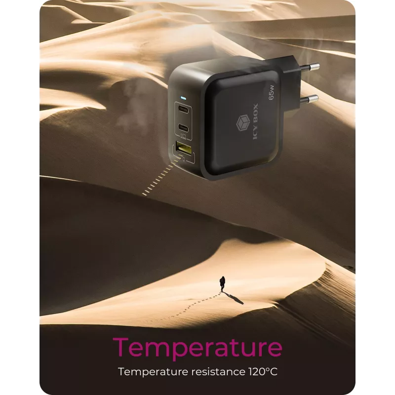 Cargador de interior ICY BOX IB-PS1030-PD universal negro carga rápida