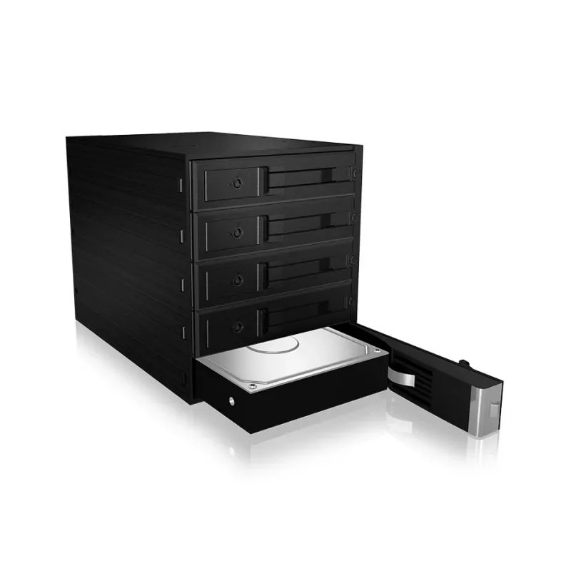 ICY BOX - IB-565SSK - Backplane, 5x SATA 3,5 HDD para 3x bahía 5,25, hot swap, sin bandejas - black