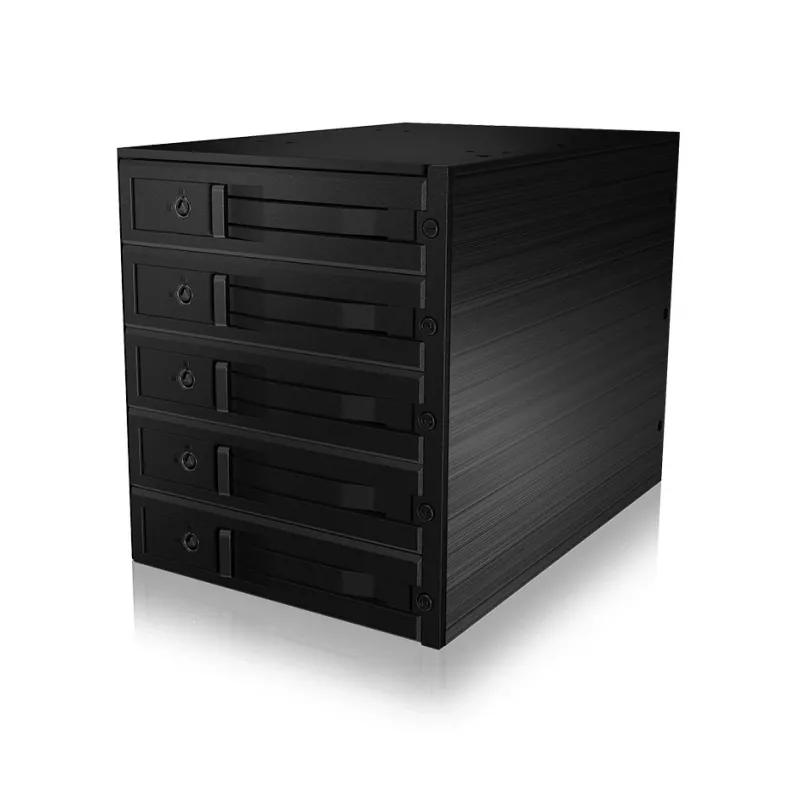 ICY BOX - IB-565SSK - Backplane, 5x SATA 3,5 HDD para 3x bahía 5,25, hot swap, sin bandejas - black