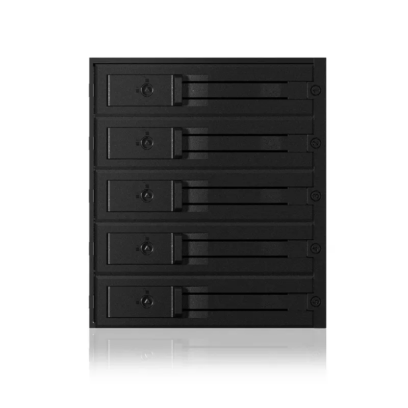 ICY BOX - IB-565SSK - Backplane, 5x SATA 3,5 HDD para 3x bahía 5,25, hot swap, sin bandejas - black