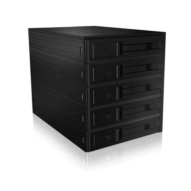 ICY BOX - IB-565SSK - Backplane, 5x SATA 3,5 HDD para 3x bahía 5,25, hot swap, sin bandejas - black