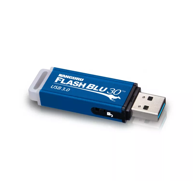 Kanguru FlashBlu30 SuperSpeed USB3.0 16 GB | memoria USB segura | interruptor físico de protección contra escritura | compatible con Windows 