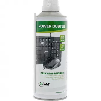 Spray limpiador de aire comprimido 400 ml — InLine, alta presión para mantenimiento de IT, servidores y PC