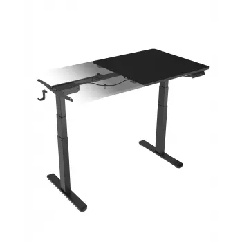 Escritorio eléctrico de altura ajustable ICY BOX IB-EW122B-TT, negro, 1400×700 mm, altura 630–1280 mm, capacidad de carga 100 kg