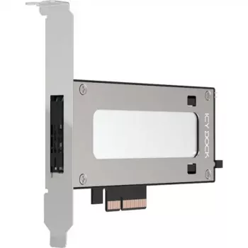 Tarjeta adaptadora PCIe NVMe M.2 Icy Dock MB840M5P-B, negro/plata