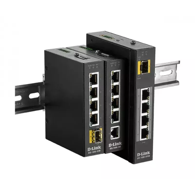 Switch no gestionado D-Link de 5 puertos con 4 puertos 10/100/1000BaseT(X) (4 PoE) y 1 x 100/1000BaseSFP