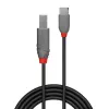 Lindy 36943 cable USB 2.0 de Type-C a Type-B, Anthra Line, 3 m, 480 Mbit/s, negro
