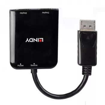 Hub de interfaz Lindy 38430 DisplayPort 21600 Mbit/s negro