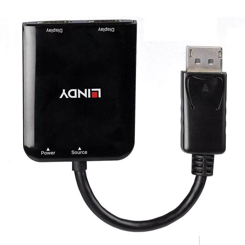 Hub de interfaz Lindy 38430 DisplayPort 21600 Mbit/s negro