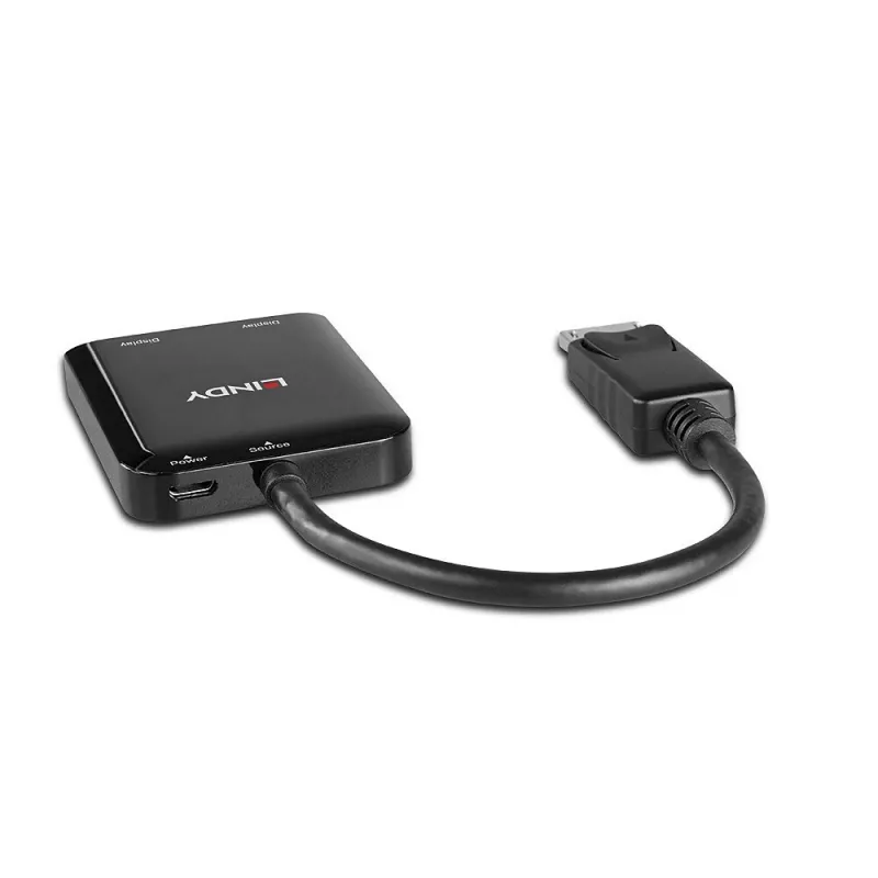 Hub de interfaz Lindy 38430 DisplayPort 21600 Mbit/s negro