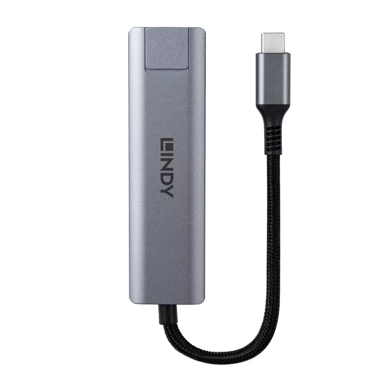 Hub Lindy USB 3.2 Gen 2 Type-C y Gigabit Ethernet