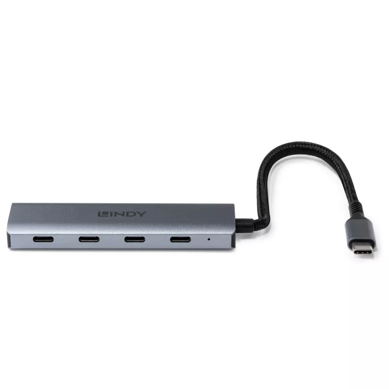 Lindy 43414 hub USB 3.2 Gen 2 Type-C de 4 puertos, 4x USB-C, de sobremesa