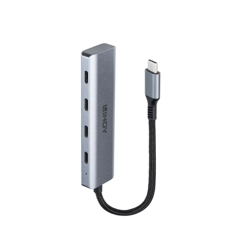 Lindy 43414 hub USB 3.2 Gen 2 Type-C de 4 puertos, 4x USB-C, de sobremesa
