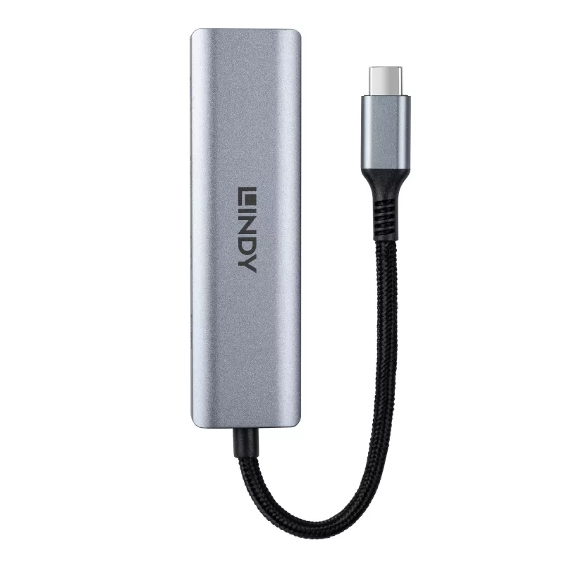 Lindy 43414 hub USB 3.2 Gen 2 Type-C de 4 puertos, 4x USB-C, de sobremesa