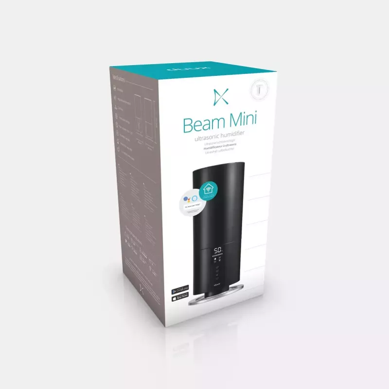 Humidificador Duux Beam Mini 2 ultrasónico — 3 L de depósito, indicador LED, negro