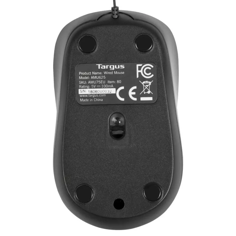Ratón Targus AMU75EU Viaje Ambidiestro USB Type-A Blue Trace 1000 DPI