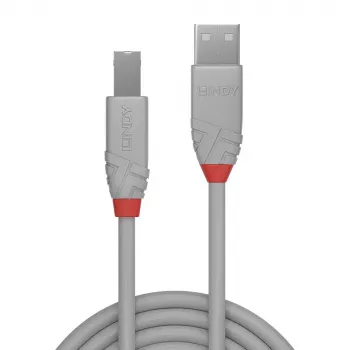 Cable Lindy 1 m USB 2.0 Type-A a B, Anthra Line, gris