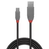 Cable Lindy 0,5 m USB 2.0 Type-A a Mini-B, Anthra Line