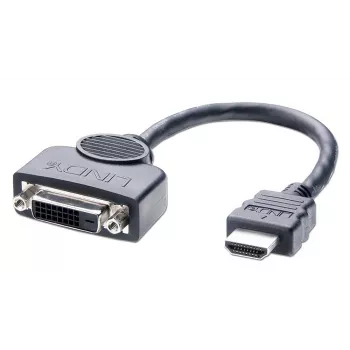 Cable adaptador Lindy DVI-D conector hembra a HDMI conector macho, 0,2 m
