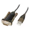 Convertidor Lindy USB a serie Lite, gris, transparente, 1,5 m, USB Type-A, RS-232, conector macho, conector macho