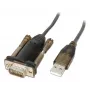 Convertidor Lindy USB a serie Lite, gris, transparente, 1,5 m, USB Type-A, RS-232, conector macho, conector macho