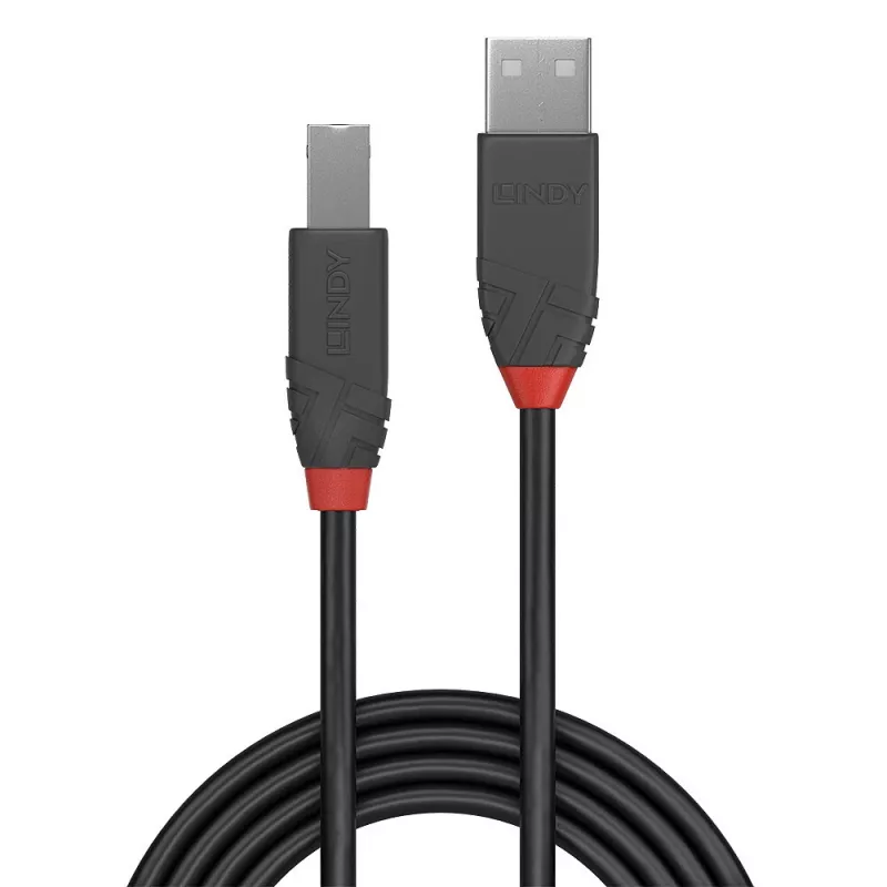 Cable USB 2.0 Type-A a B Lindy 0,2 m, Anthra Line