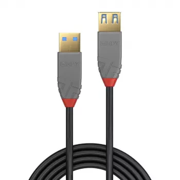 Cable de prolongación USB 3.2 Type-A Lindy 1 m, 5Gbit/s, Anthra Line