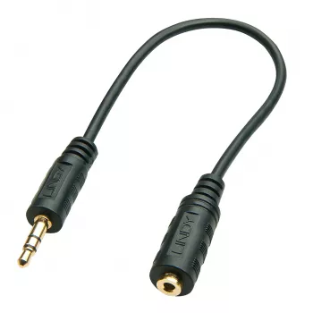 Adaptador de audio jack de 3,5 mm macho a jack de 2,5 mm hembra 20 cm negro