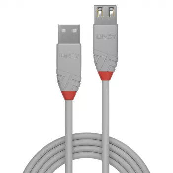 Cable de prolongación USB 2.0 Type-A Lindy 2 m, Anthra Line, gris