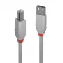 Cable USB 2.0 Type-A a B Lindy 0,5 m, Anthra Line, gris