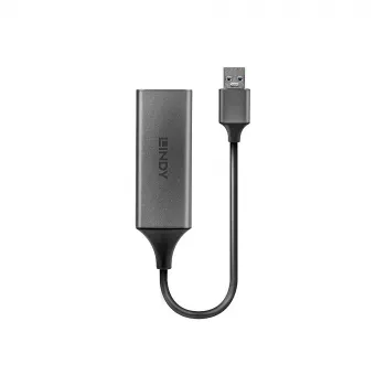 Convertidor USB 3.0 Gigabit Ethernet Lindy, con cable, USB, Ethernet, 5000 Mbit/s, plateado