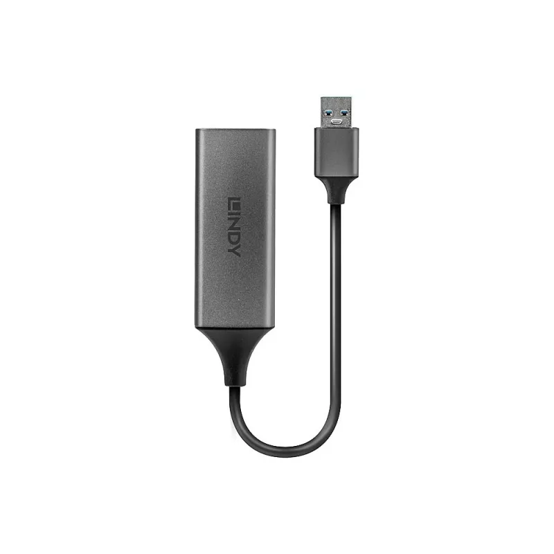 Convertidor USB 3.0 Gigabit Ethernet Lindy, con cable, USB, Ethernet, 5000 Mbit/s, plateado