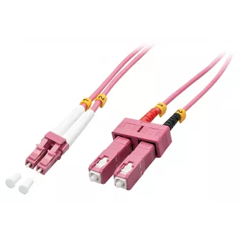 Cable de fibra óptica/InfiniBand Lindy 46363 5 m LC SC rosa