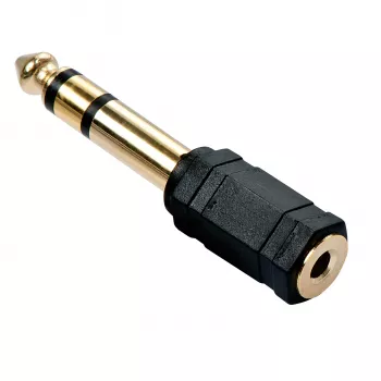 Adaptador Lindy conector hembra jack 3,5 mm a conector macho jack 6,3 mm