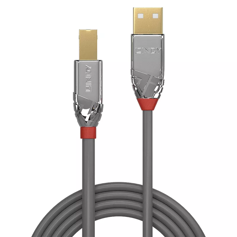 Lindy 7,5 m cable USB 2.0 Type-A a B, Cromo Line